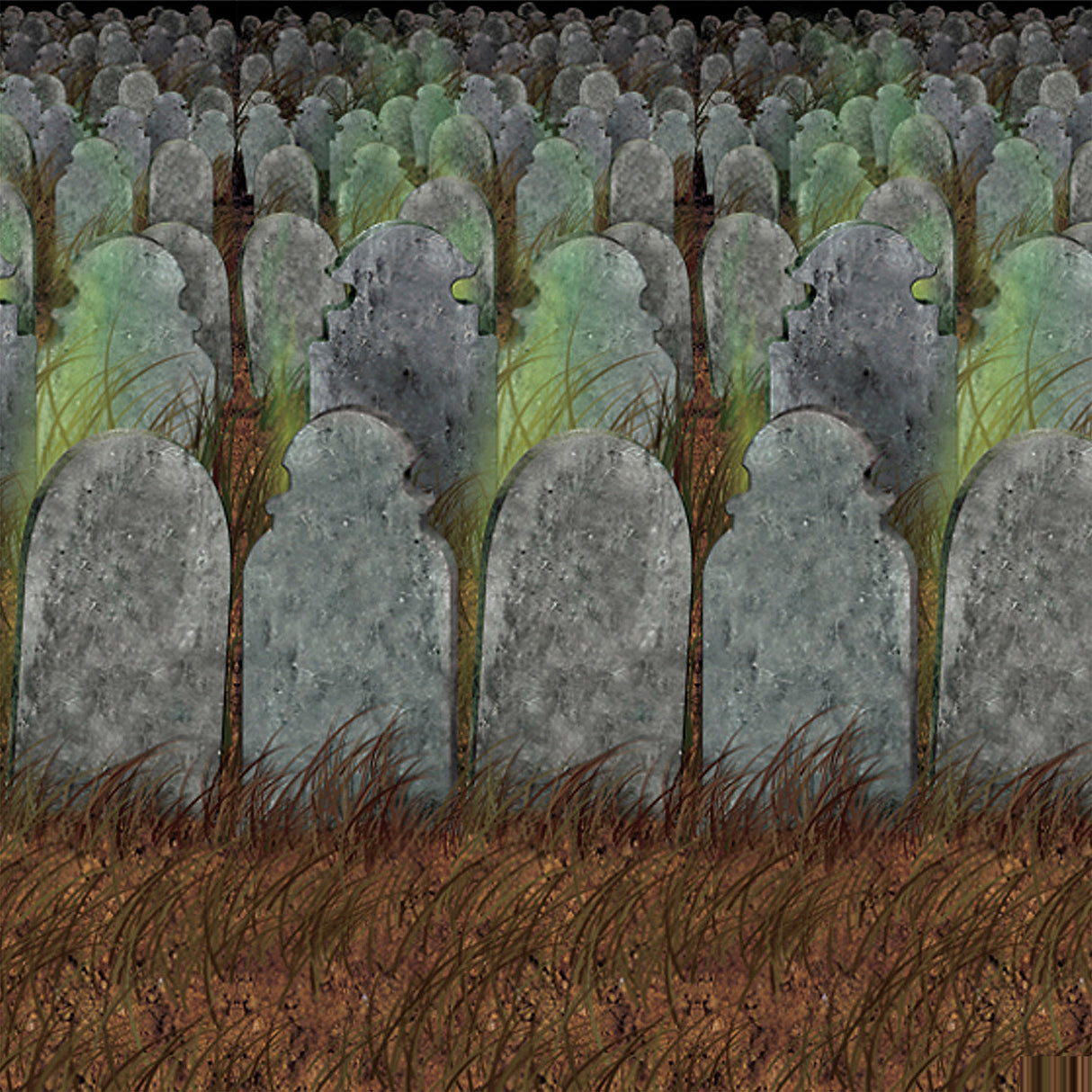 Spooky Graveyard Backdrop for Halloween Parties Decorations and Haunted House Themes