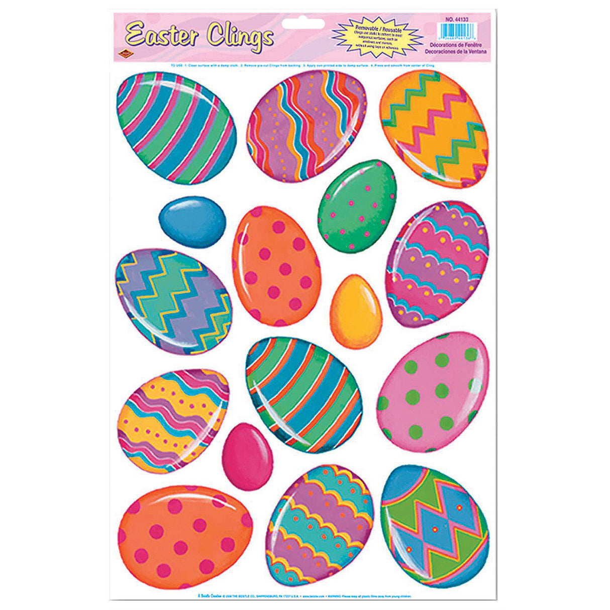 Bright Color Egg Window Clings for Easter Decor Home Parties and Spring Celebrations