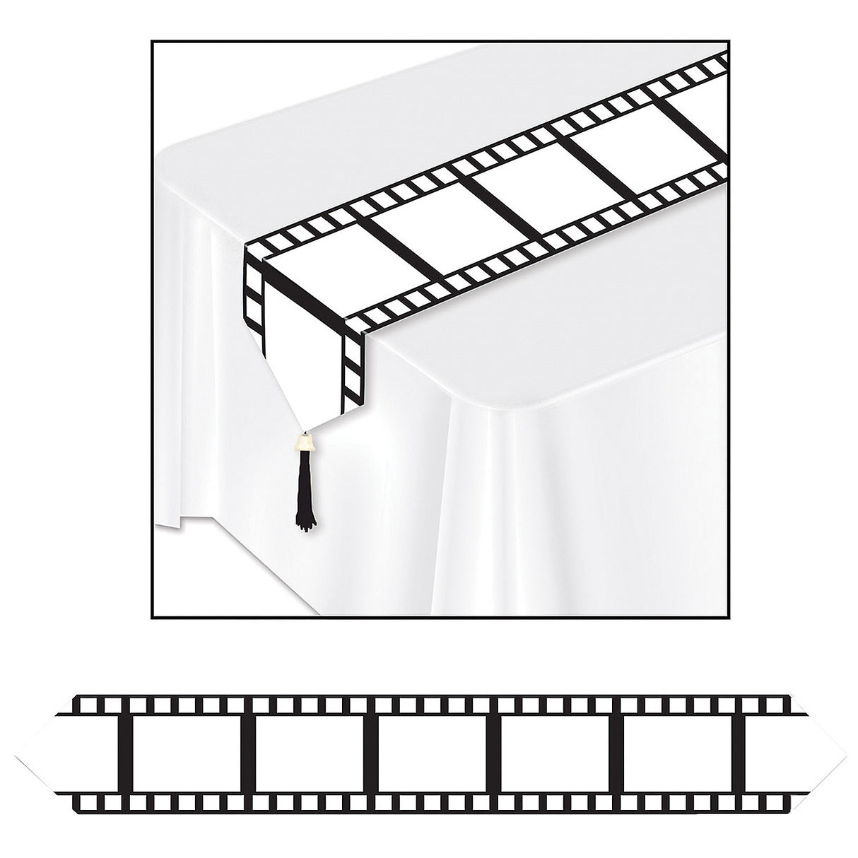 Cool Filmstrip Table Runner for Awards Events Movie Premieres and Party Decorations