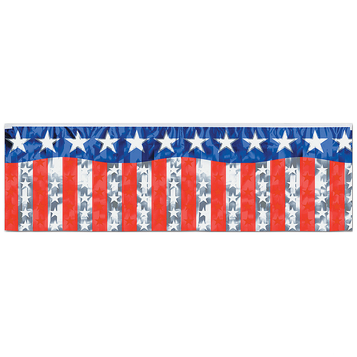Decorative Stars Fringe Banner for Patriotic Holidays Parties and Event Celebrations