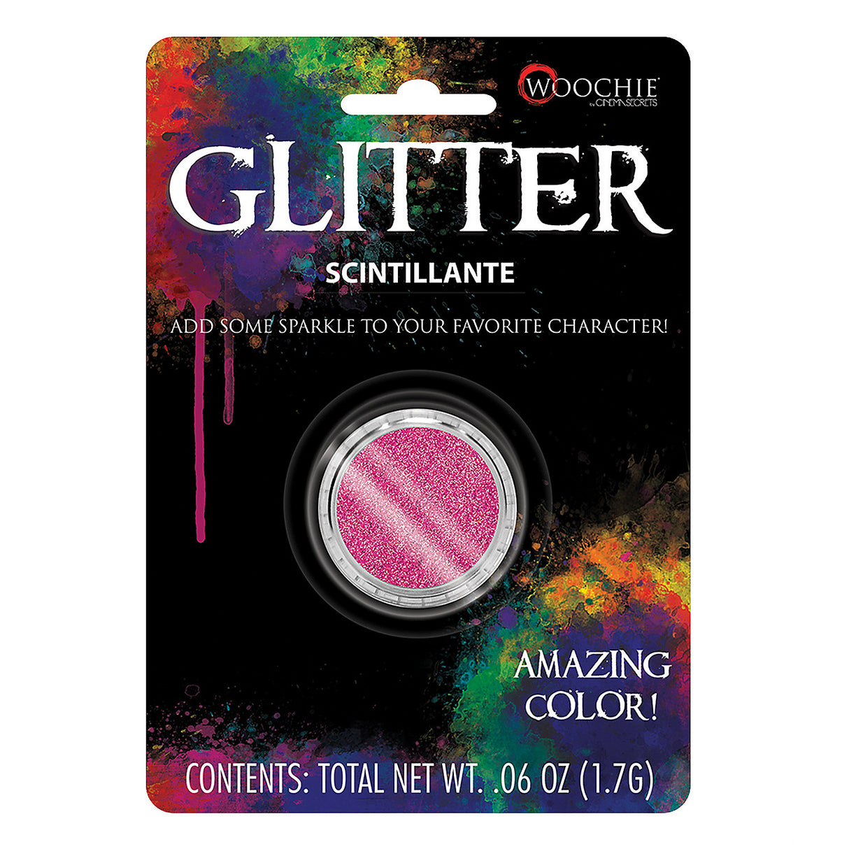 Vibrant Glitter Hot Pink 0.1 Oz Carded for Makeup and Theatrical Sparkle