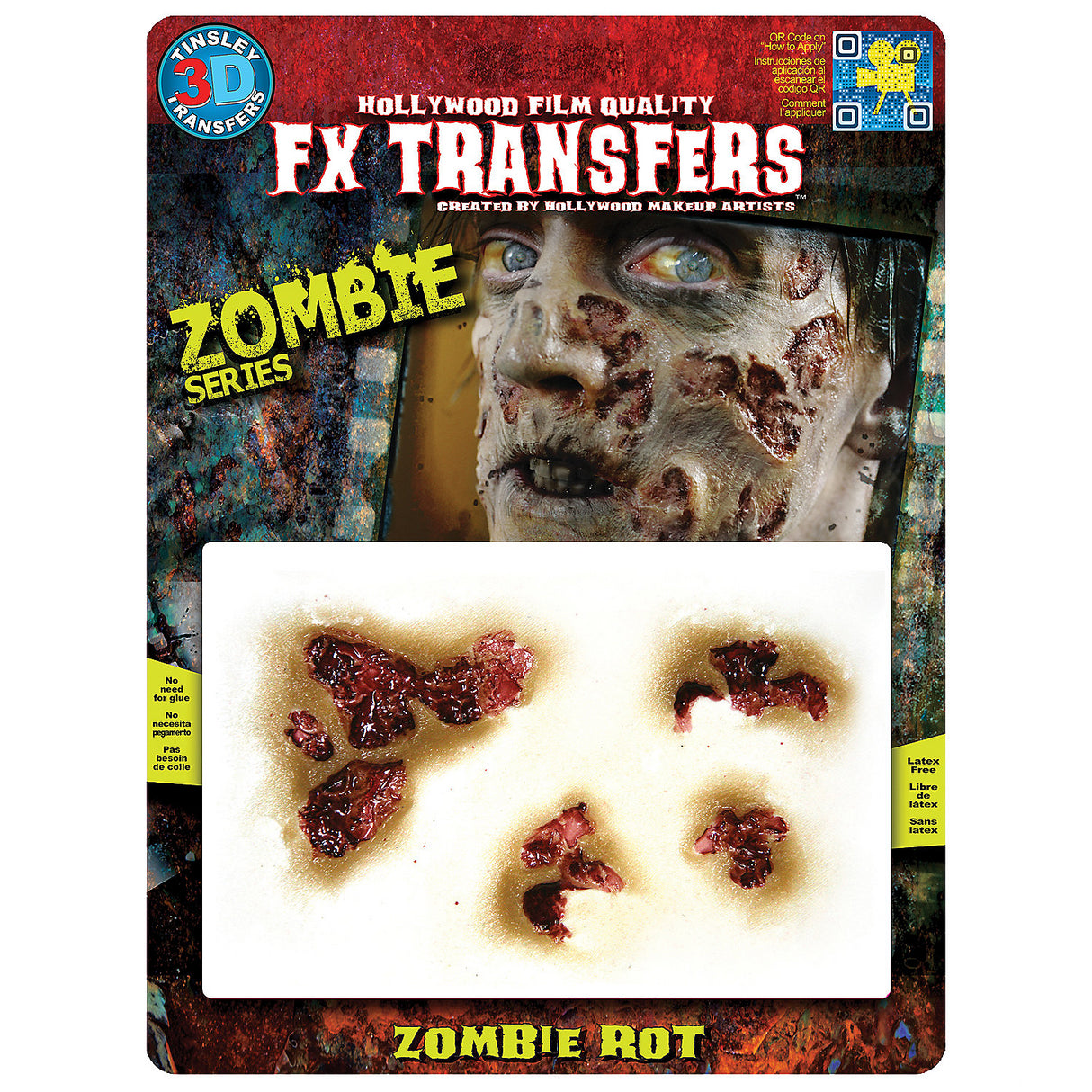 Realistic Zombie Rot 3D FX Tattoo for Halloween Costumes and Horror Events