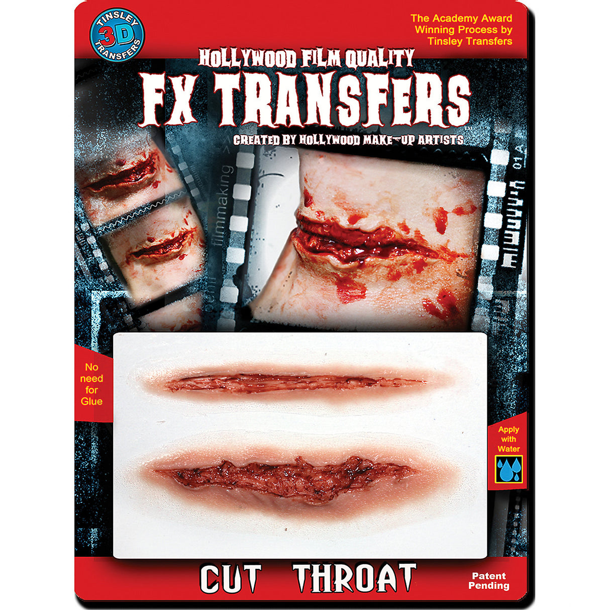 Realistic Cut Throat 3D Tattoos for Halloween Makeup and Costume Effects