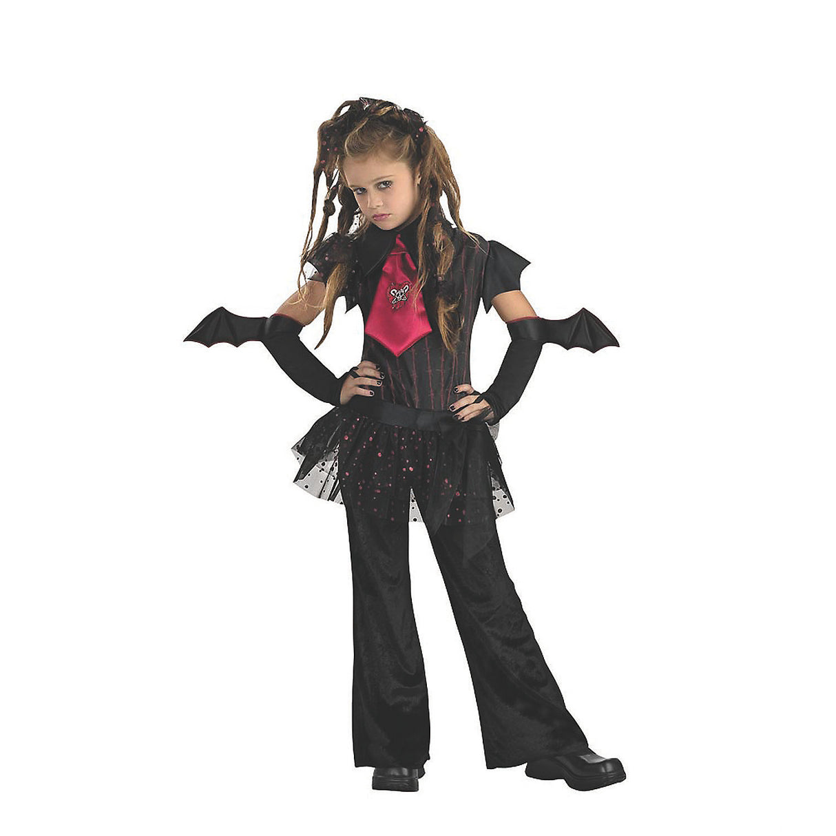 Bat Girl Child Costume for Halloween Parties and Superhero Dress Up Events