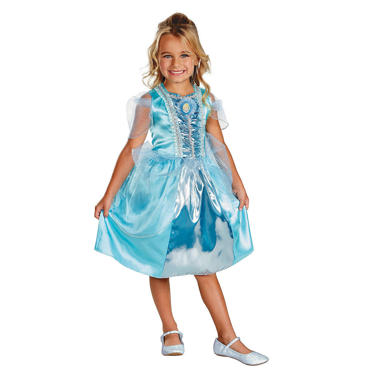 Enchanting Girl's Cinderella Sparkle Costume for Halloween Dress Up and Magical Adventures