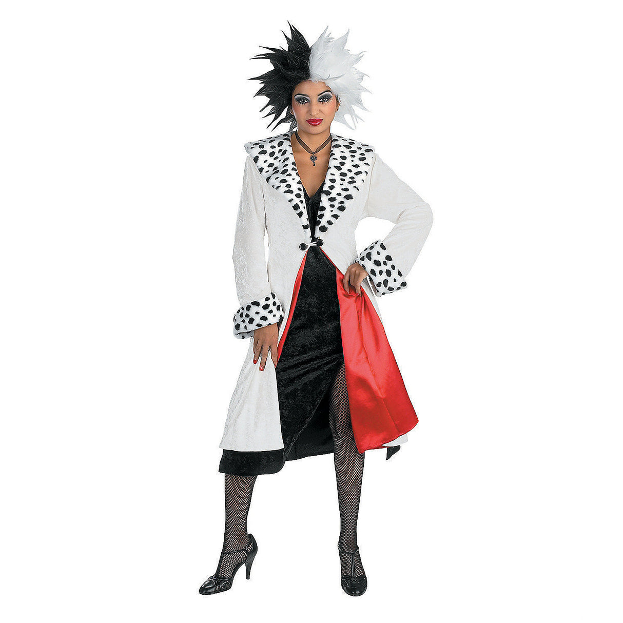 Stylish Women's Cruella De Vil Costume for Halloween Parties Theme Events and Costume Contests