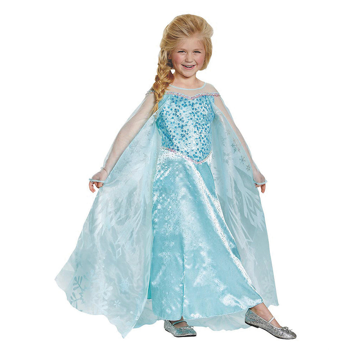 Shimmery ELSA PRESTIGE CHILD Costume for Halloween Disney Celebrations and Themed Parties