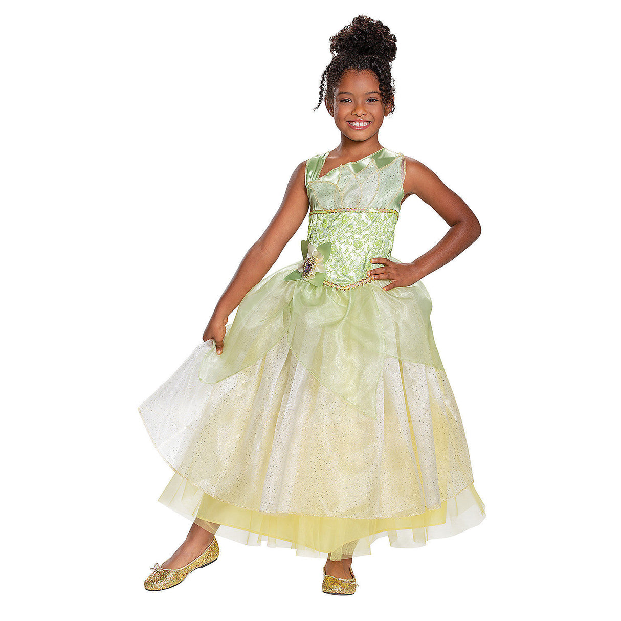 Deluxe Tiana Princess Costume for Little Girls Halloween Parties and Costume Events