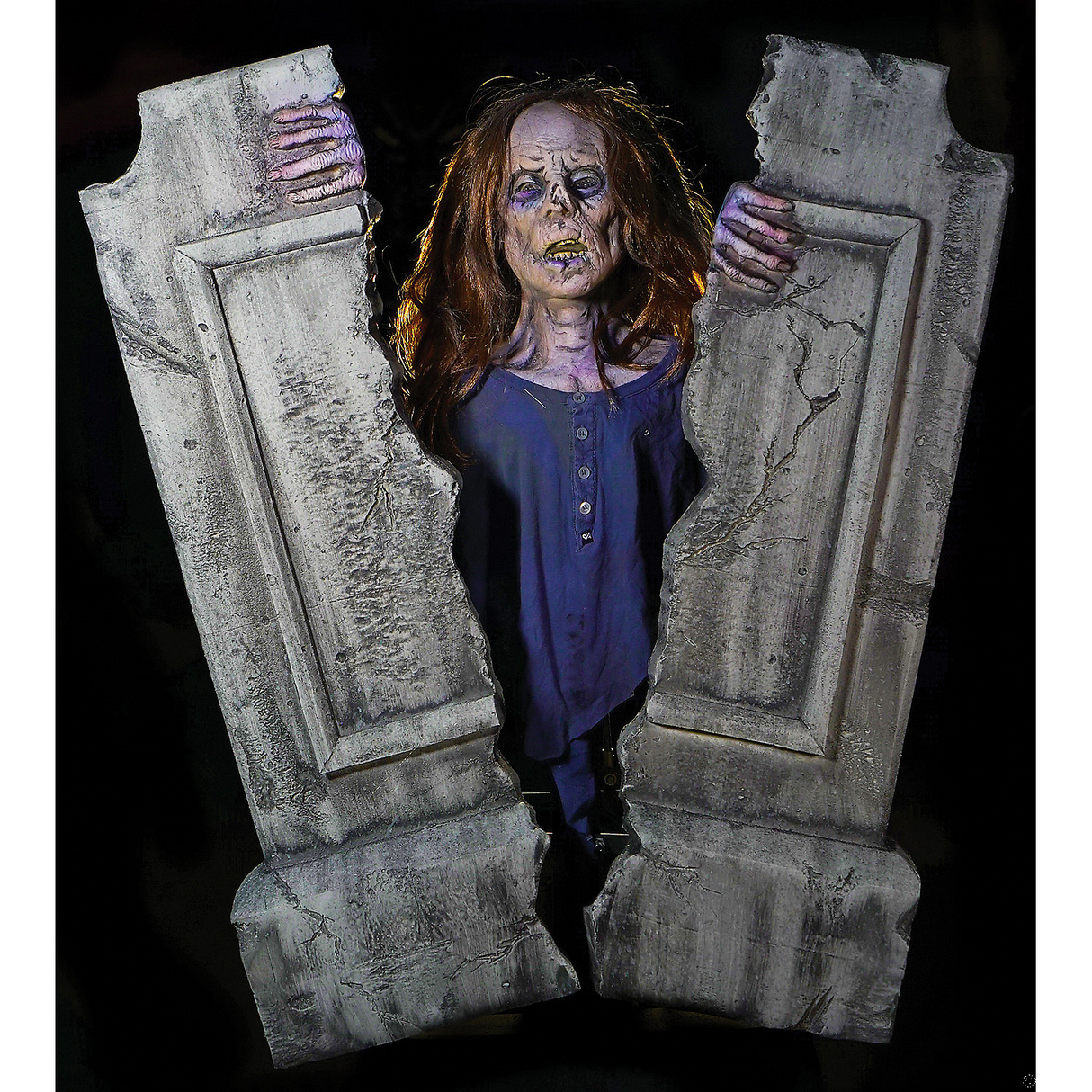 Spooky Cracking Crypt Prop for Halloween Outdoor Decorations and Haunted House Displays