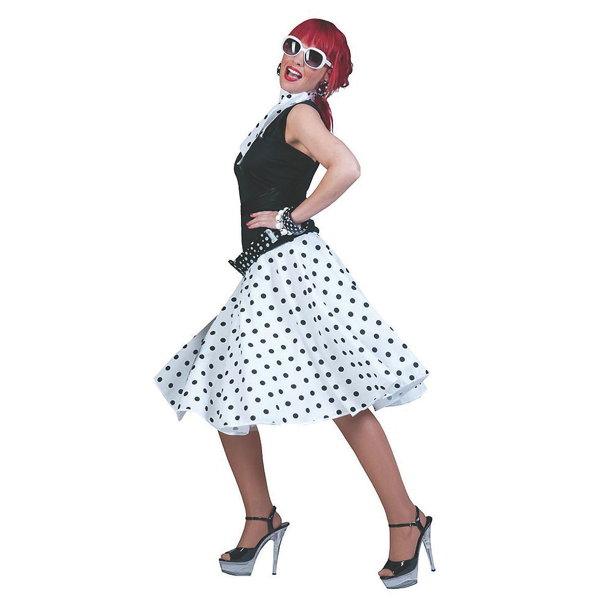Charming Sock Hop Skirt Scarf for Halloween Retro Parties and 50s Costume Events