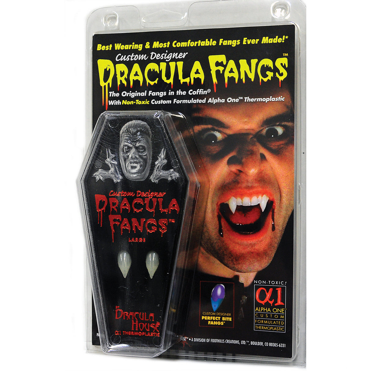 Custom Designer Dracula Fangs for Halloween Costumes and Theatrical Performances