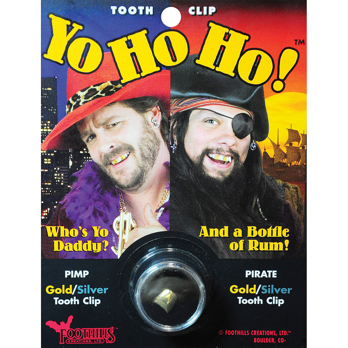 Gold Tooth Clip for Fun Pirate and Pimp Costume Accessories and Halloween Parties