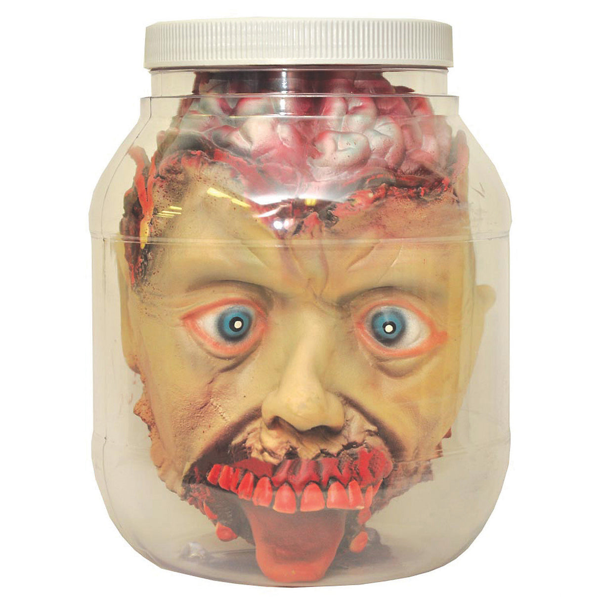 Classic Head In Jar Decoration for Halloween Parties and Spooky Themed Events