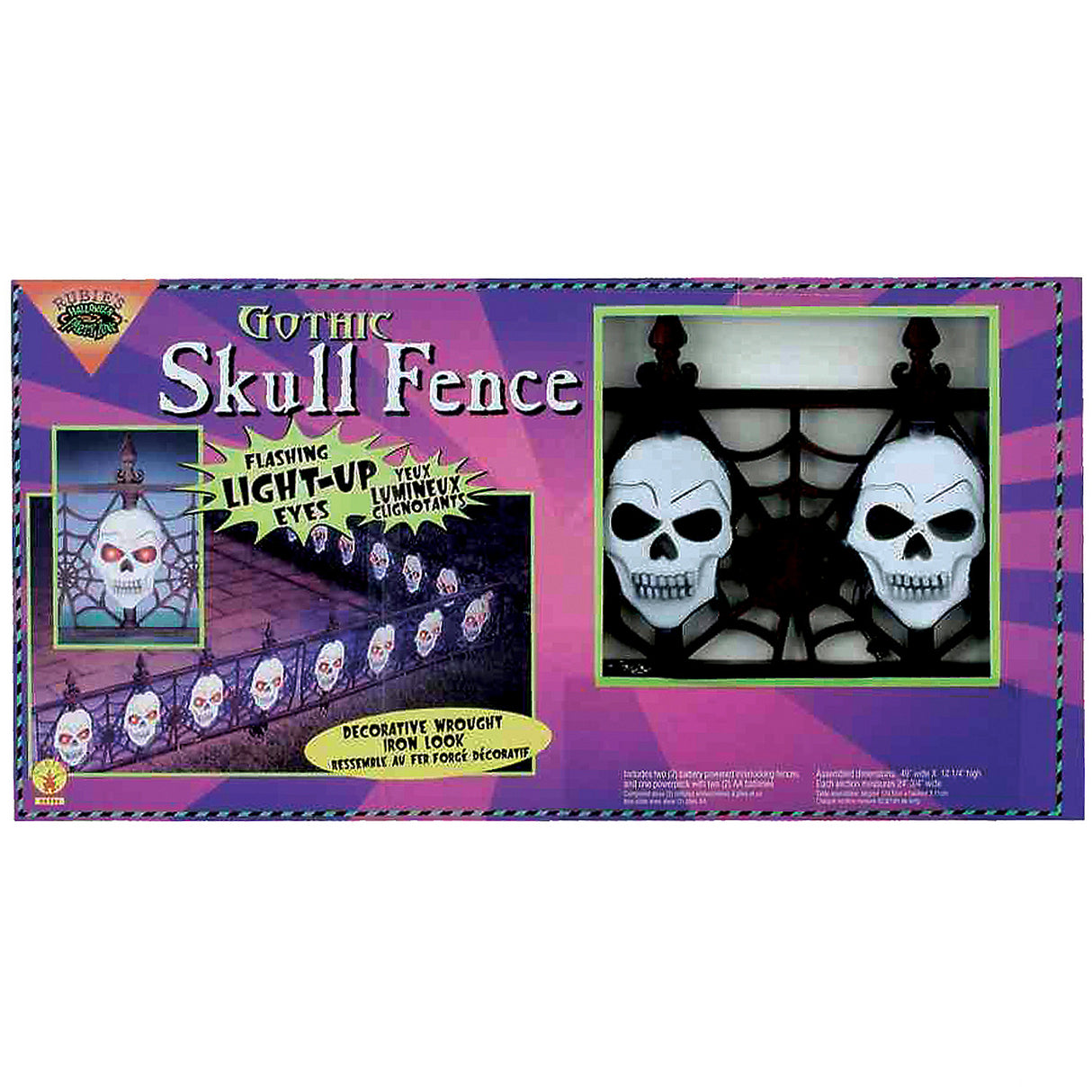 Light-Up Gothic Skull Fence for Spooky Yard Decor Halloween Party and Haunted Scenes