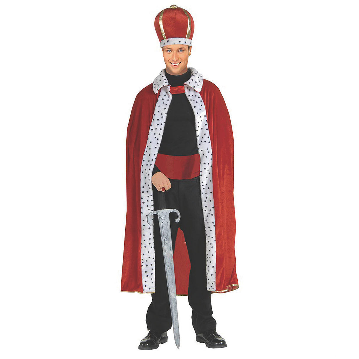 Majestic King Robe and Crown Costume for Halloween Theme Parties and Historical Dress-up Events