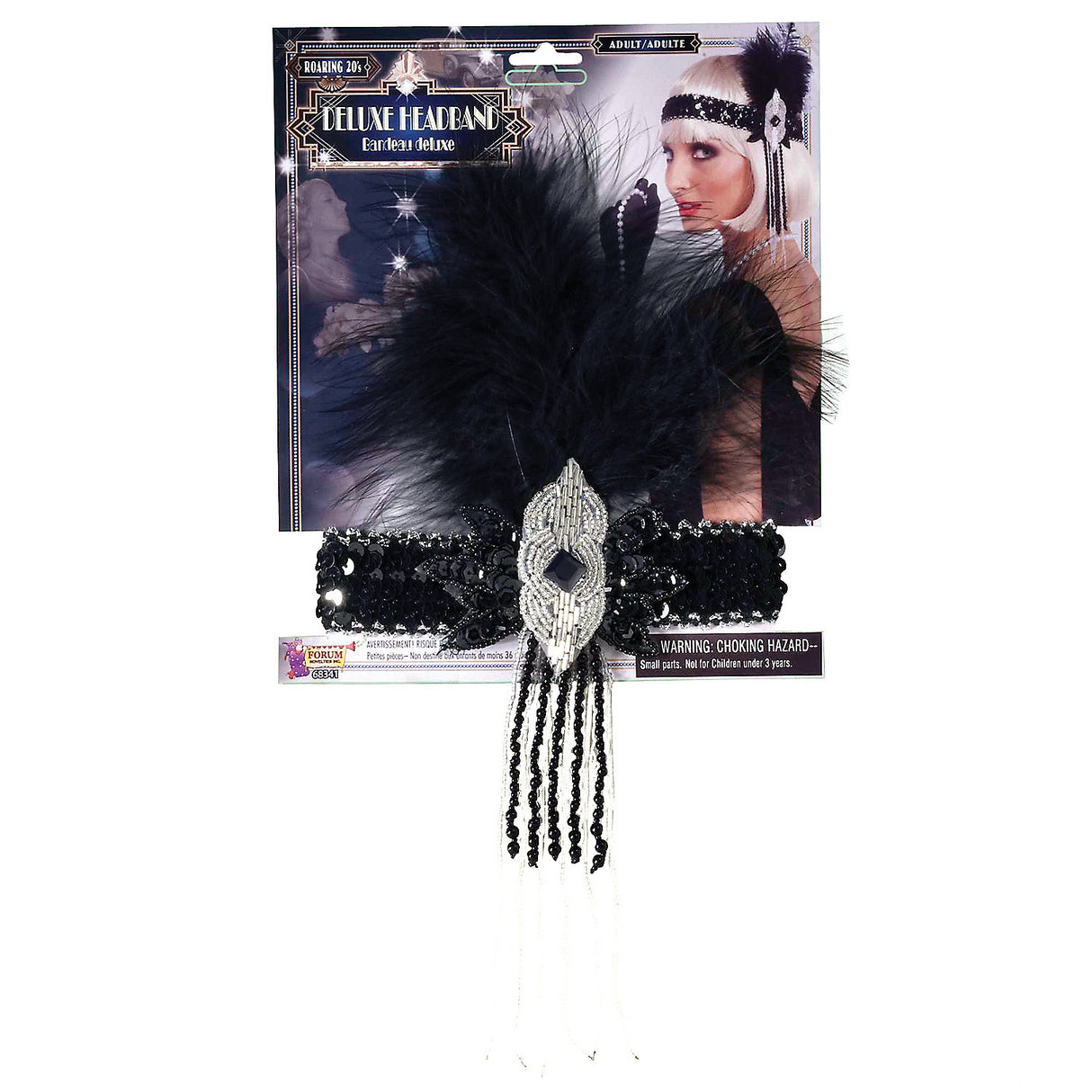 Vintage Flapper Deluxe Adult Headband for Halloween Parties Roaring 20s Costumes and Themed Events