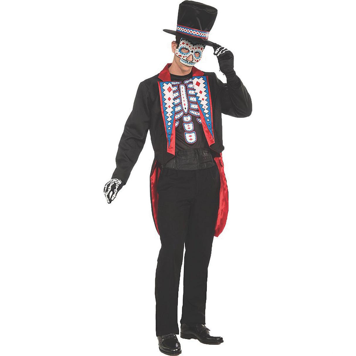 Men's Day Of The Dead Costume for Halloween Celebrations and Themed Parties