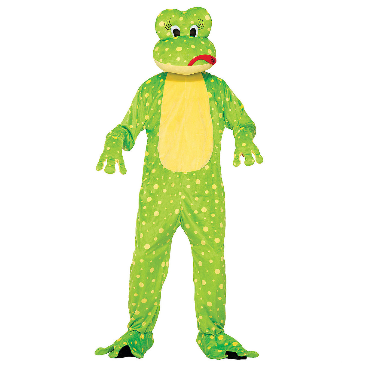 Funny Adult Frog Freddy Mascot Costume for Halloween Parties Events and Children's Gatherings
