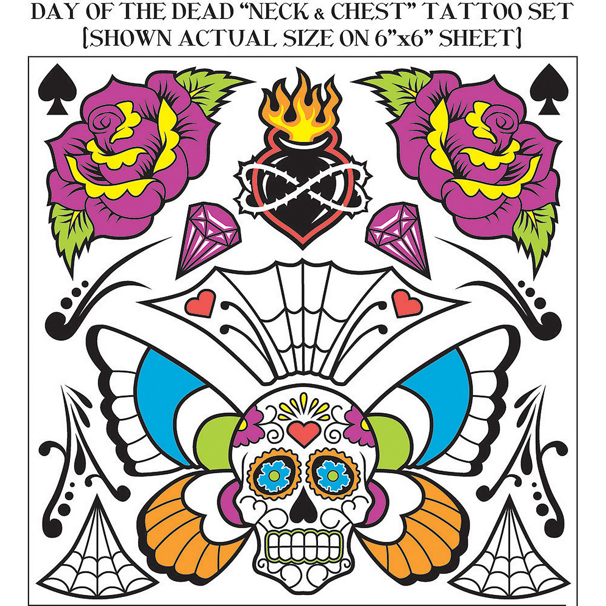 Day of the Dead Body Tattoo – Costume Accessory