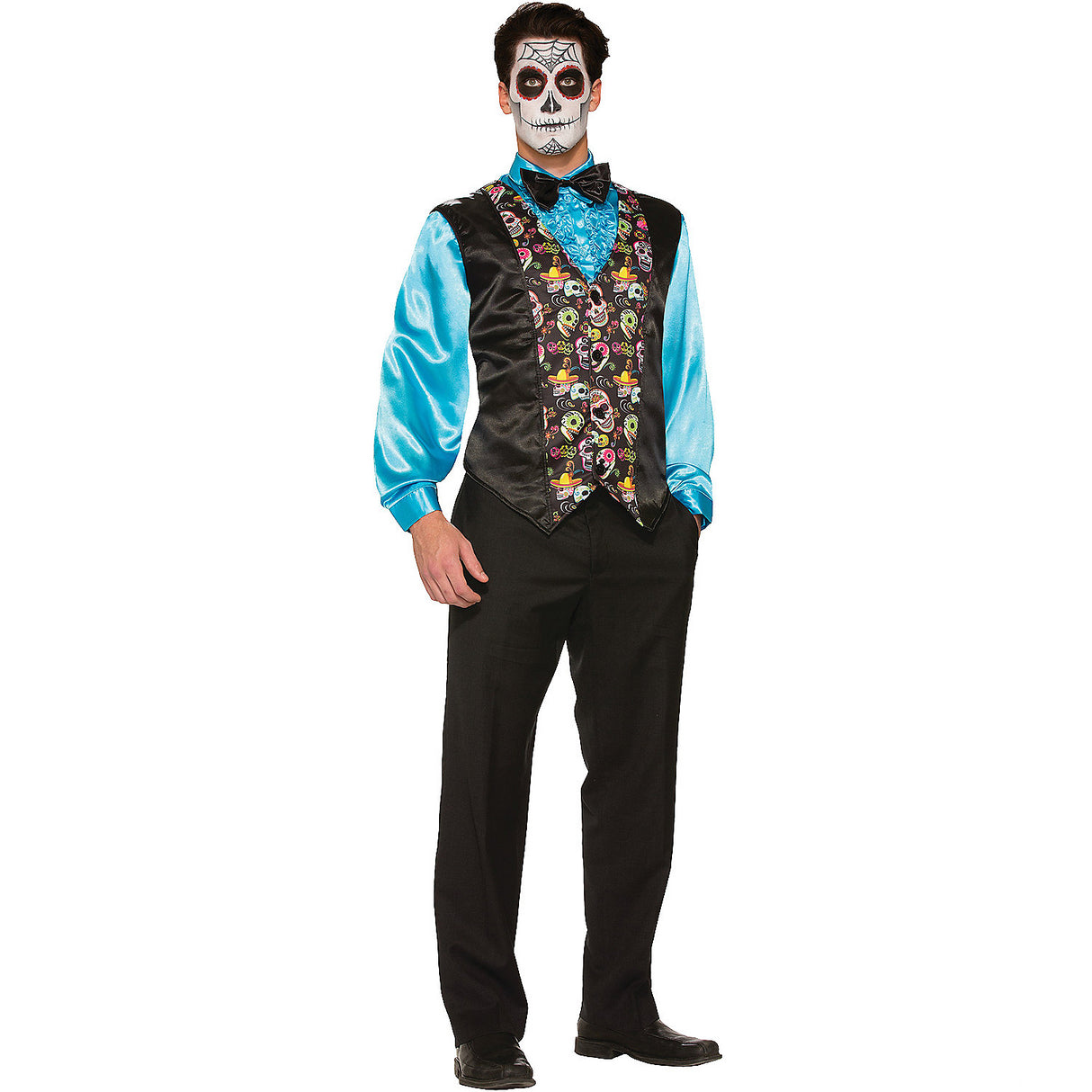Men's Day Of The Dead Vest for Halloween Costume Parties and Spooky Celebrations