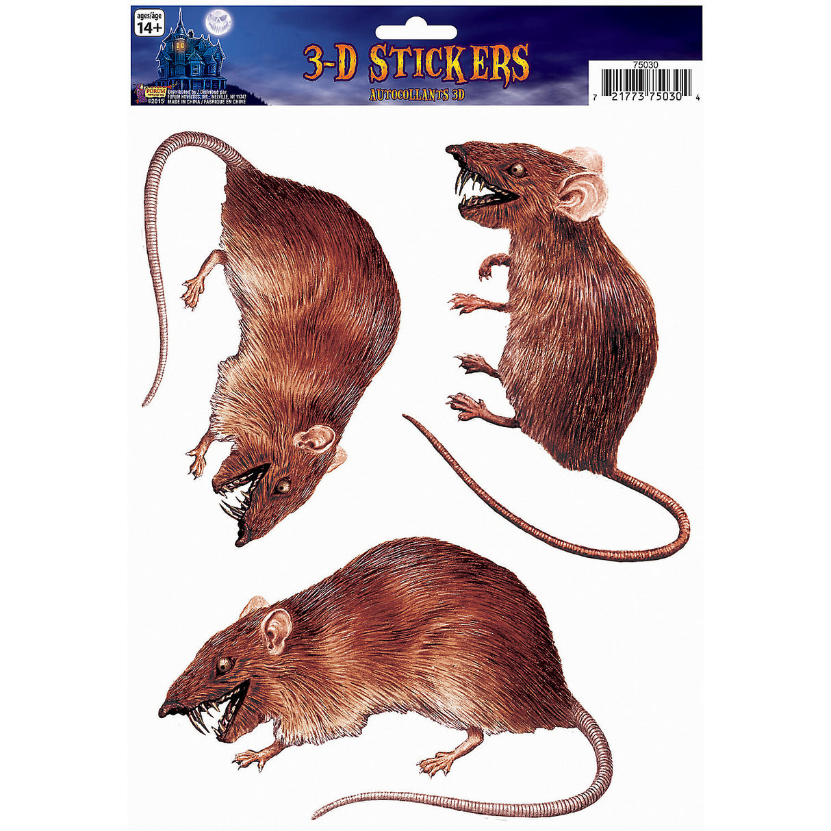 Halloween Rat Cling Decoration for Creepy Party Atmosphere and Haunted House Displays