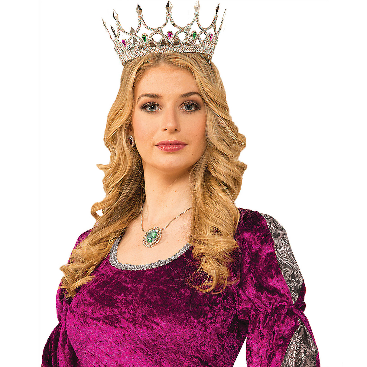 Regal Royal Queen Crown Silver for Costume Parties Halloween and Festive Celebrations