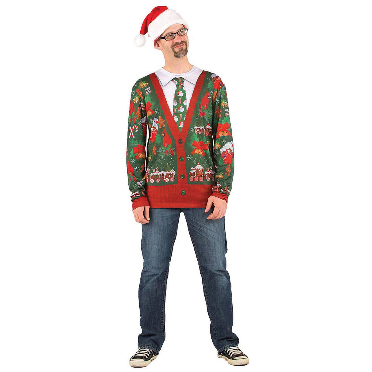 Festive Men's Ugly Christmas Cardigan for Holiday Parties and Winter Celebrations