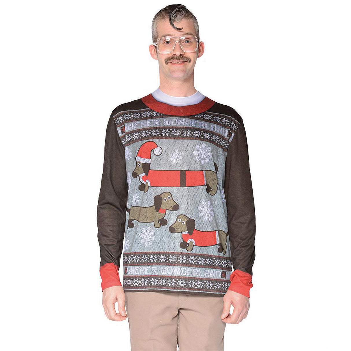 Men's Ugly Christmas Weiner T-Shirt for Holiday Parties Family Gatherings and Fun Office Celebrations