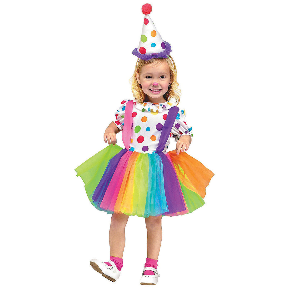 Adorable Girl's Clown Costume for Halloween Parties Dress Up and Fun Events