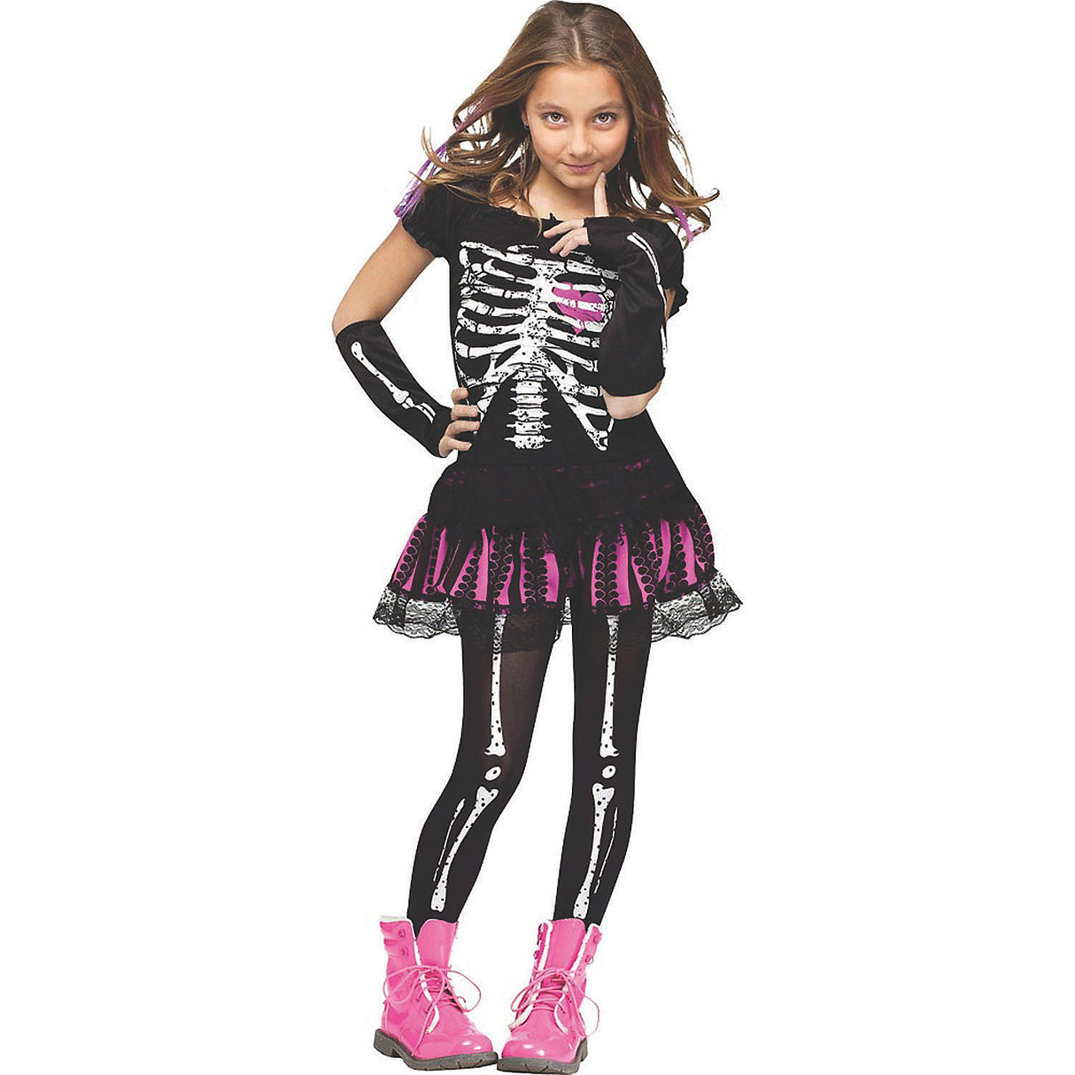 Cute Girl's Skeleton Costume for Halloween Parties Trick-or-Treating and Fun Themed Celebrations
