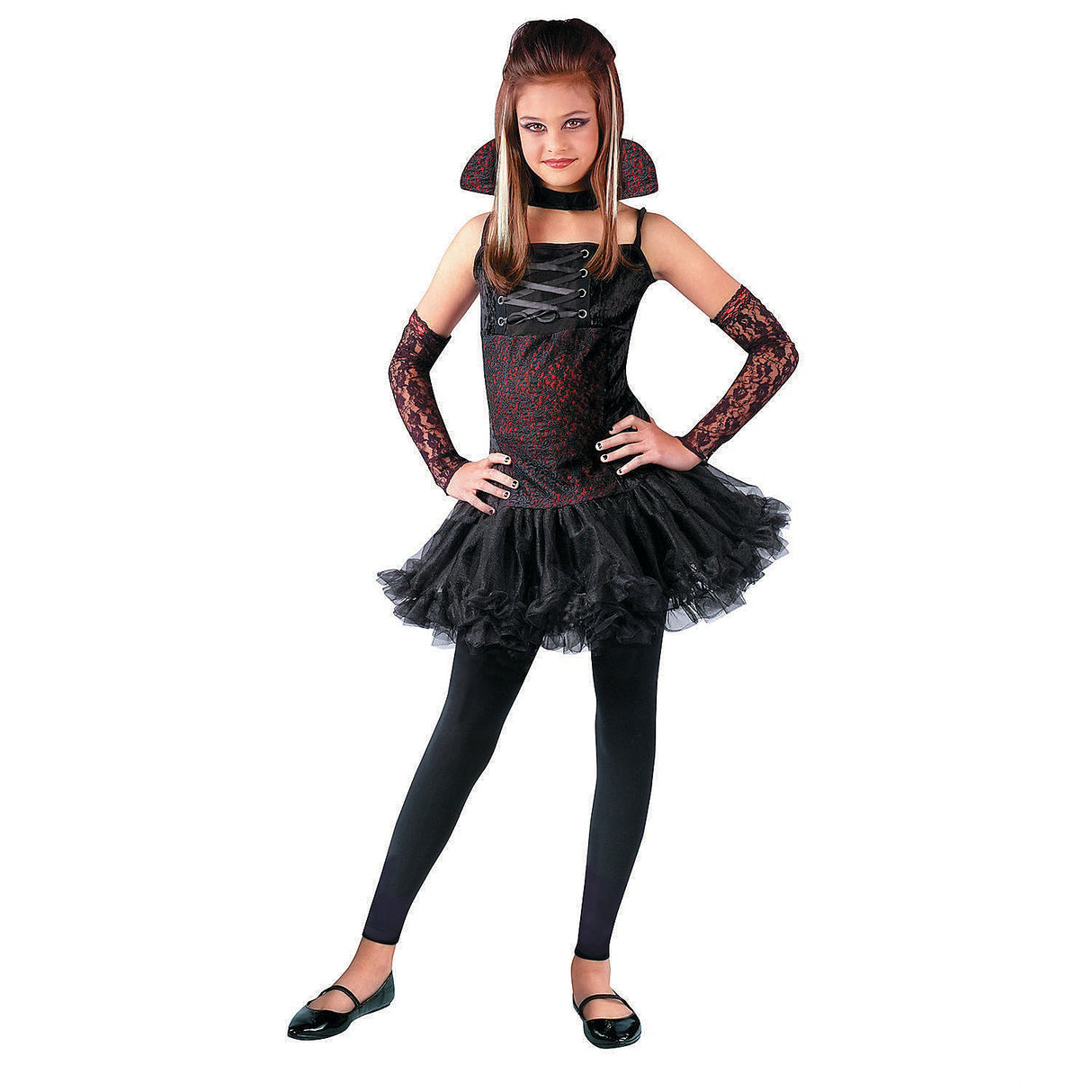 Spooky Girl's Vampiress Halloween Costume for Trick-or-Treating Costume Parties and Gothic Theme Events