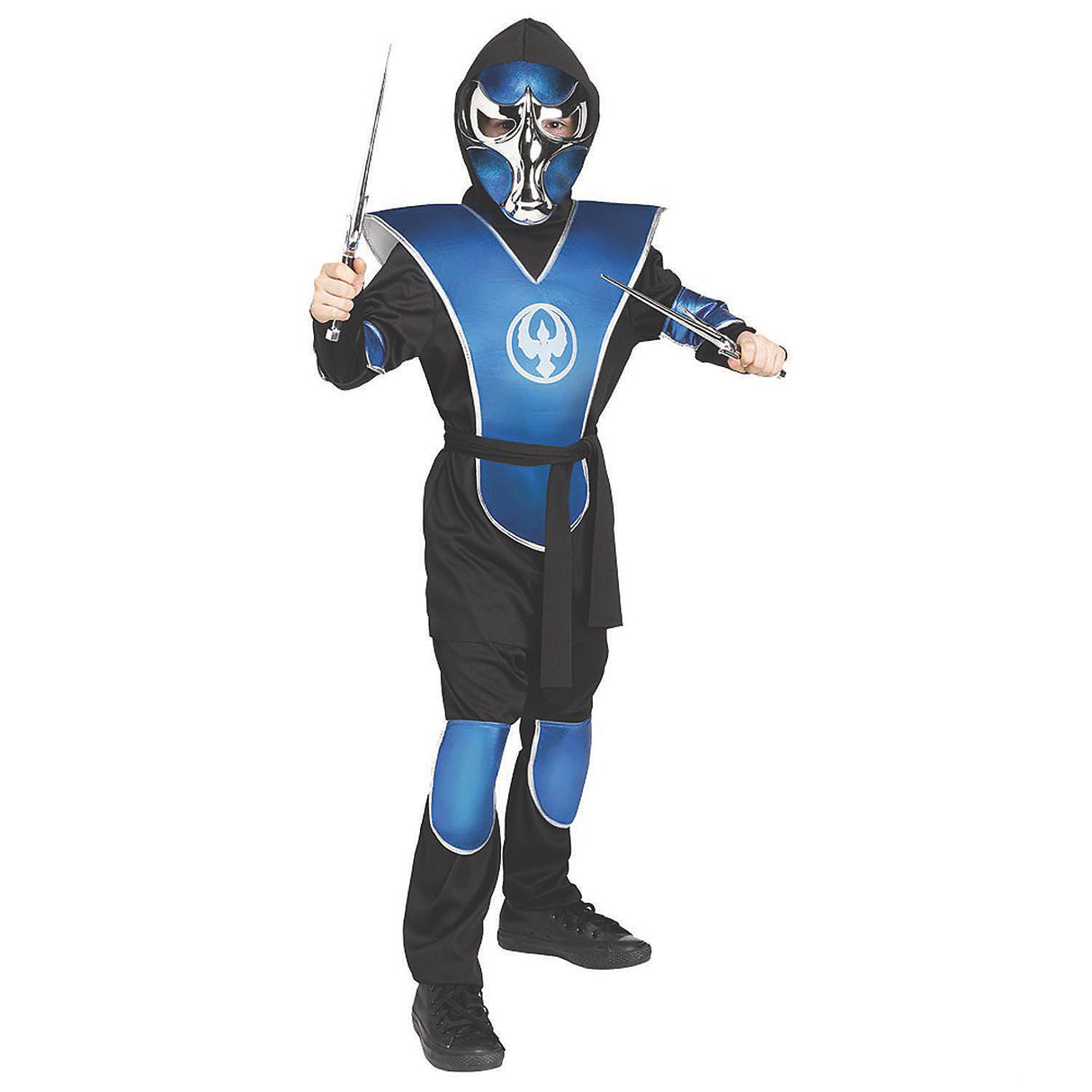 Complete Raven Ninja Blue Child Costume for Halloween Parties Trick or Treating and Imaginative Play