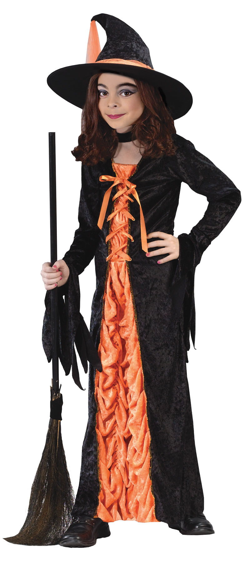 Witch Mystic Orange Child Costume for Halloween Dress-Up and Spooky Events for Kids