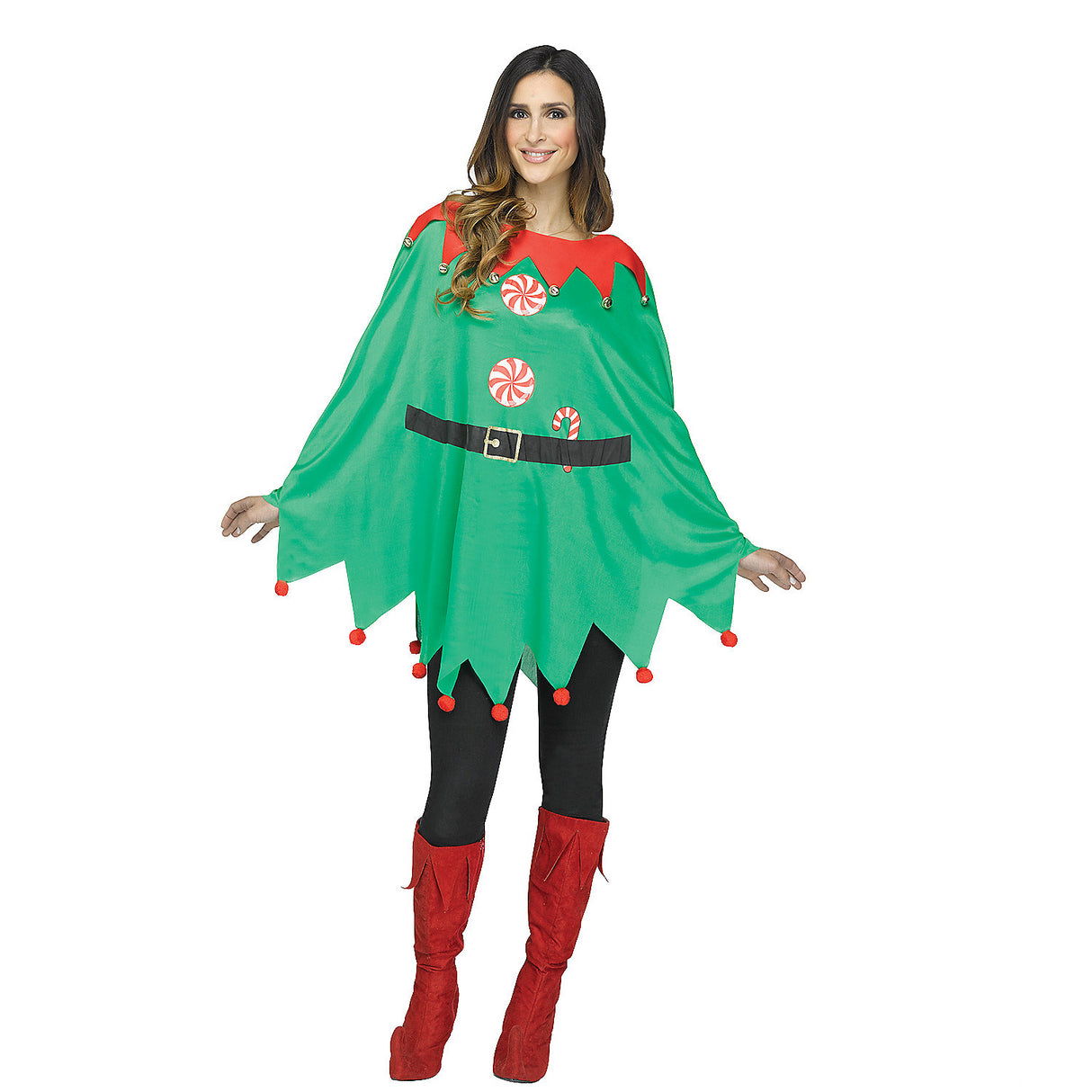 Comfortable Elf Poncho Adult Costume for Holiday Celebrations and Themed Events