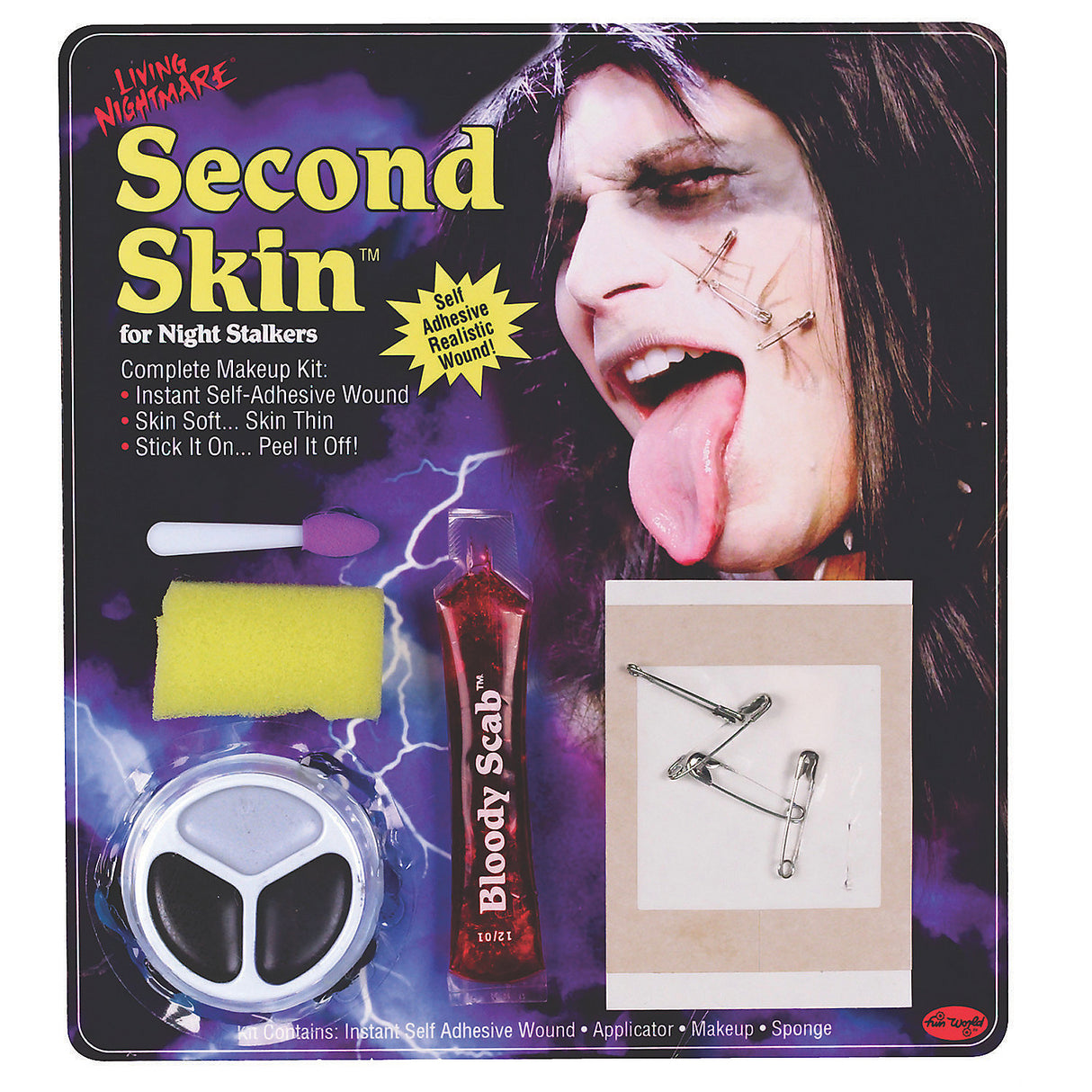 Transform Your Look with Second Skin Kit Safety Pin Accessory for Halloween Makeup Costume Parties and Haunted House Productions
