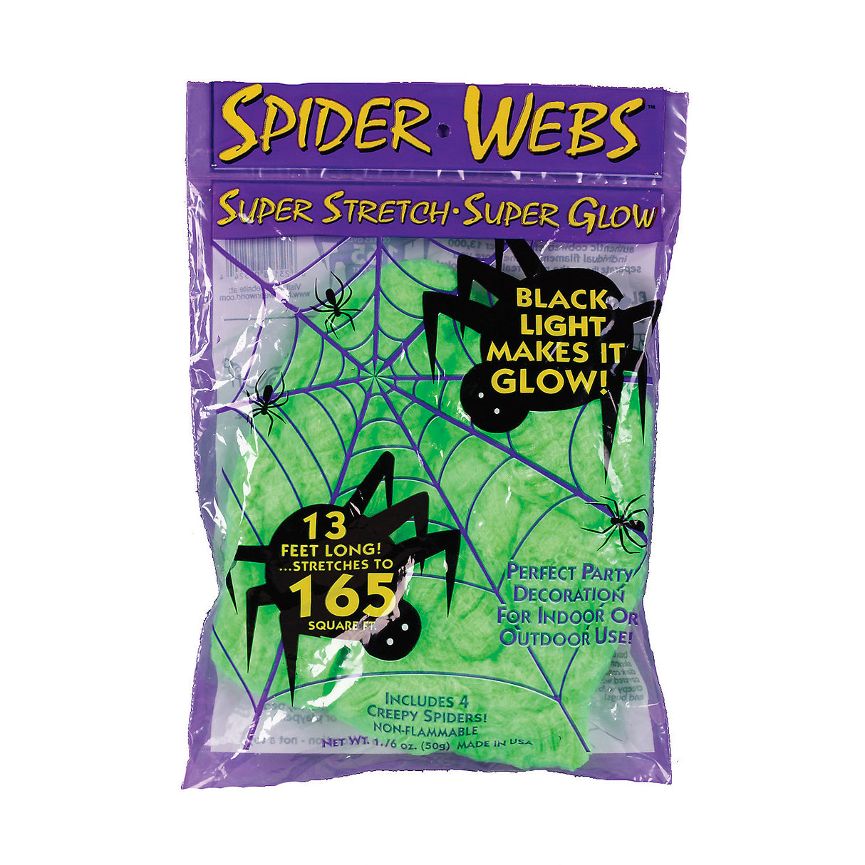 Creepy Green Spider Web for Halloween Haunted House Decor and Party Decorations