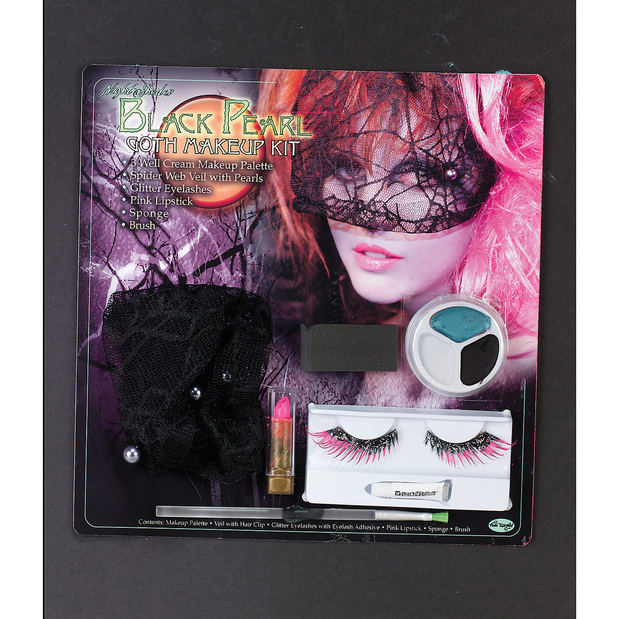 Night Shades Goth Makeup Accessory Kits for Halloween Parties Cosplay Events and Theatrical Performances