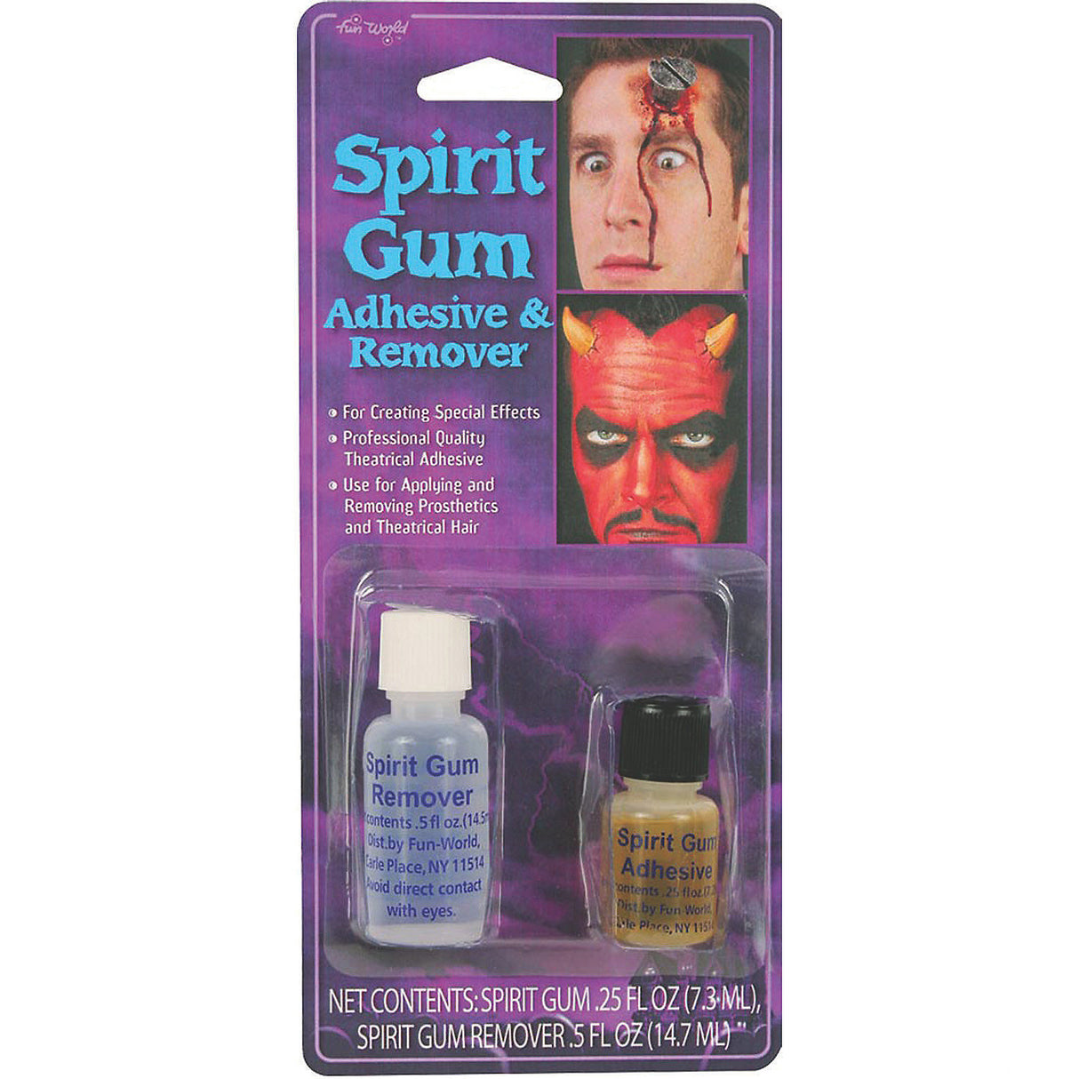 Spirit Gum Adhesive and Remover for Halloween Makeup and Costume Prosthetics