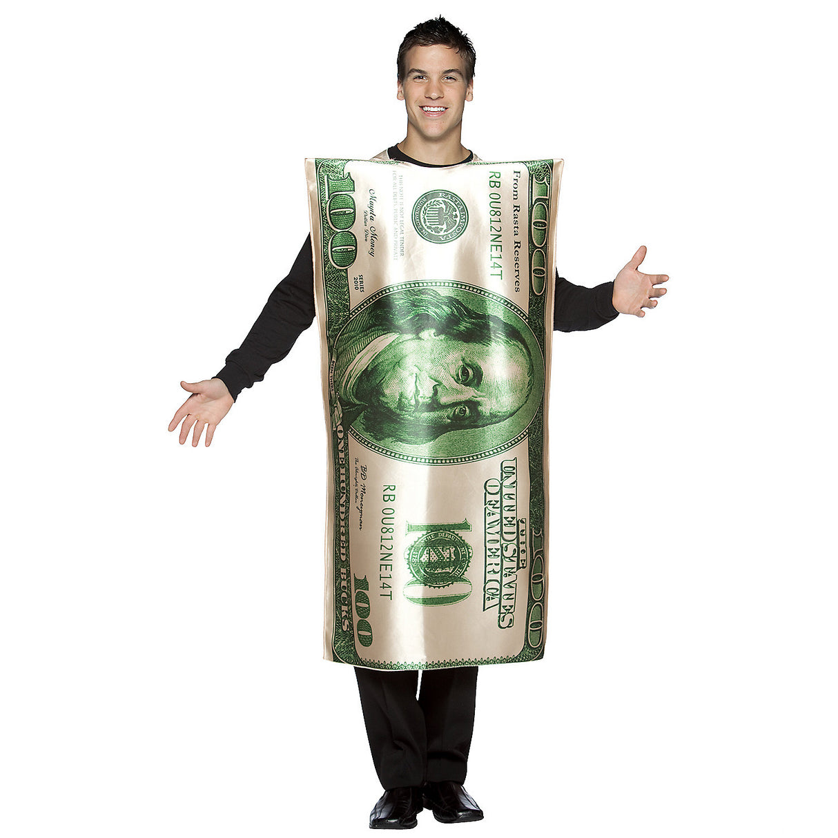 Funny Bill 100 Dollar Costume for Halloween Parties and Comedy Theme Events