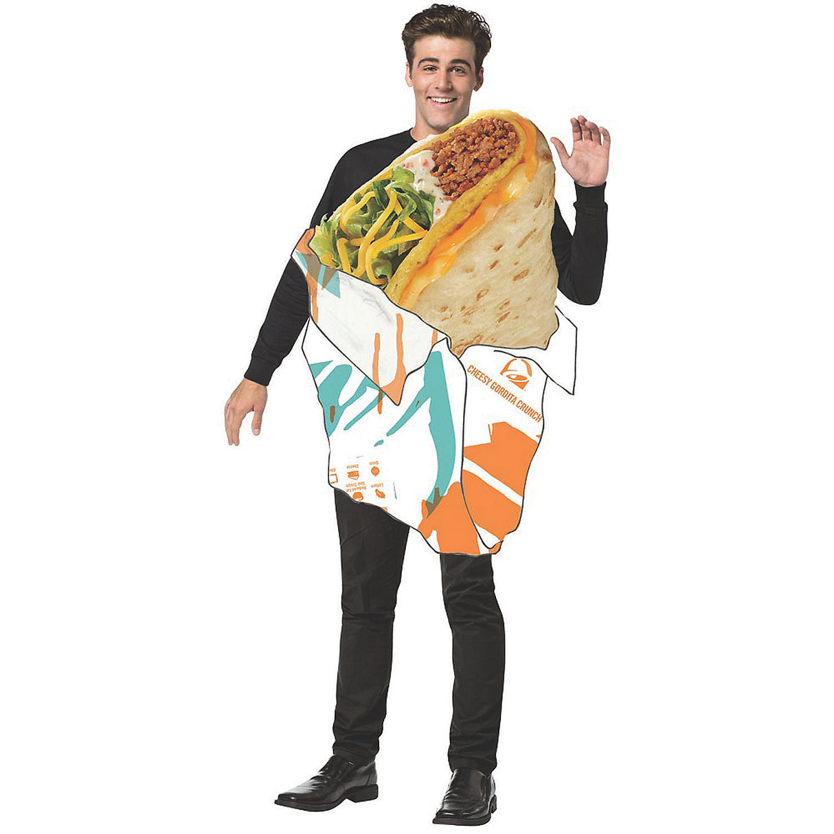 Humorous Taco Bell Gordita Crunch Costume for Halloween Parties and Food-Themed Events