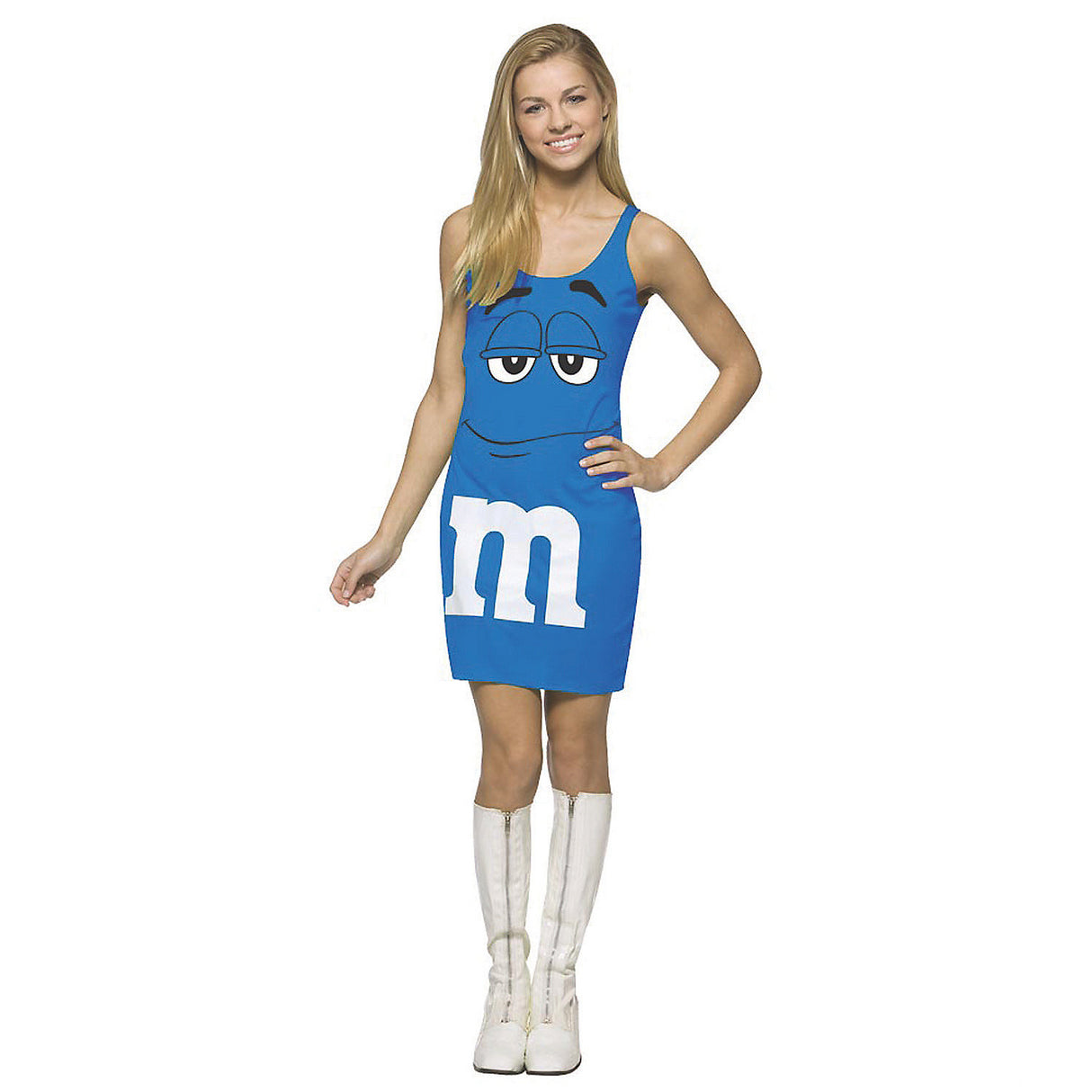 Cute Teen Blue M&M Tank Dress for Halloween Parties and Fun Costume Events