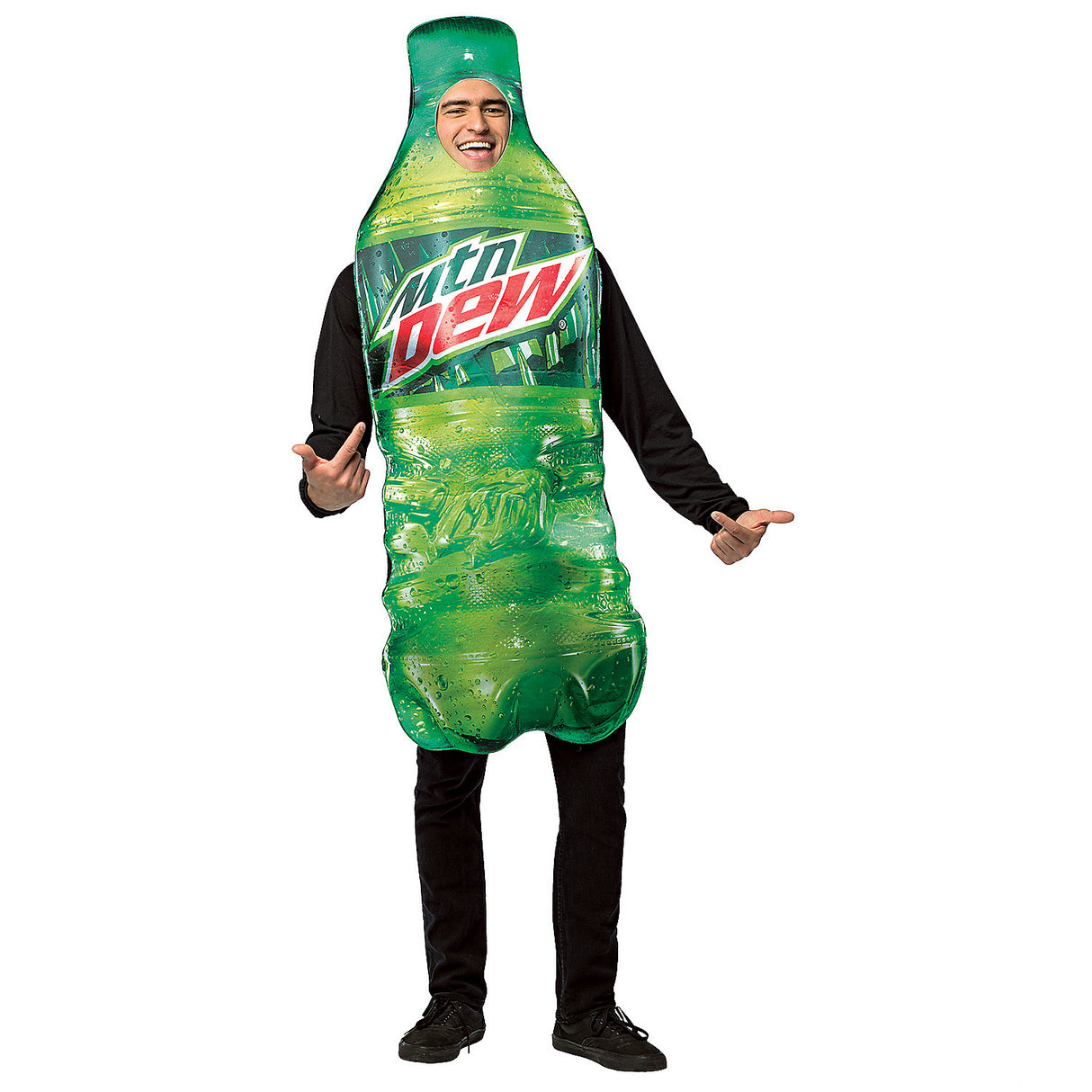 Funny Mountain Dew Get Real Bottle Costume for Halloween Parties and Food Theme Events