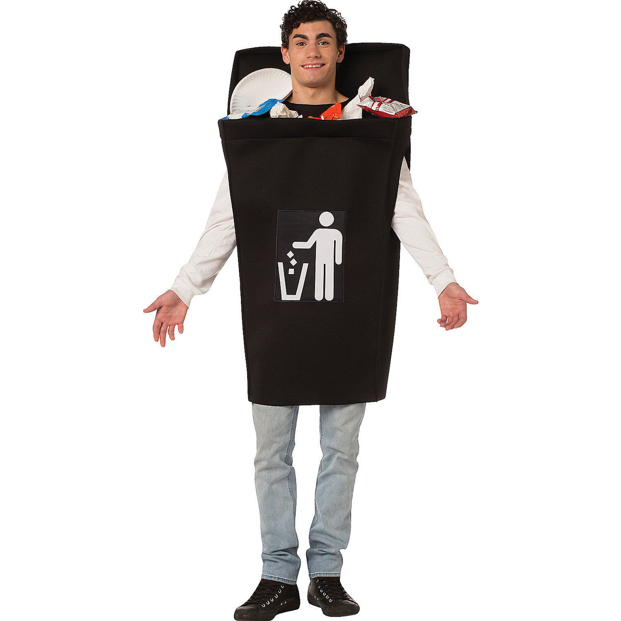Funny Trash Can Adult Costume for Halloween Parties and Humorous Group Events