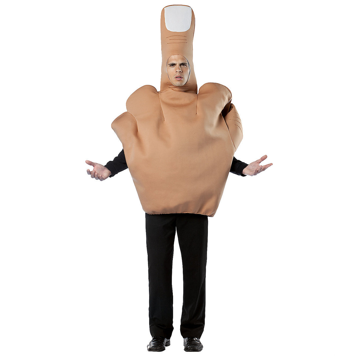 Funny The Finger Adult Costume for Halloween Parties and Humorous Themed Events