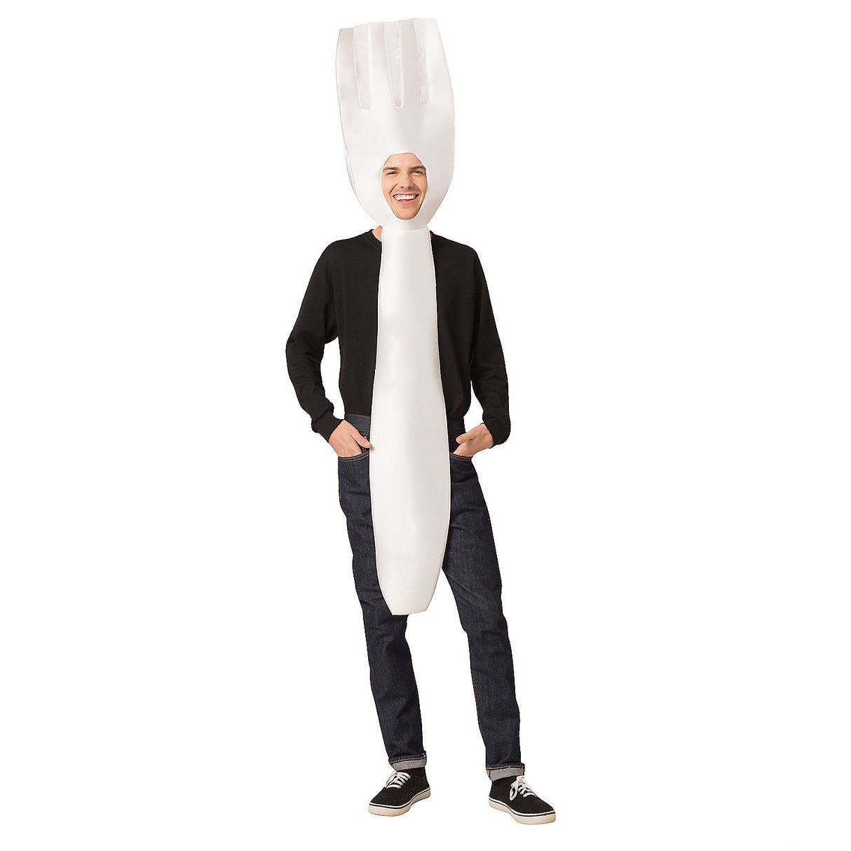 Funny Fork White Adult Costume for Halloween Parties Costume Events and Couple Costume Ideas