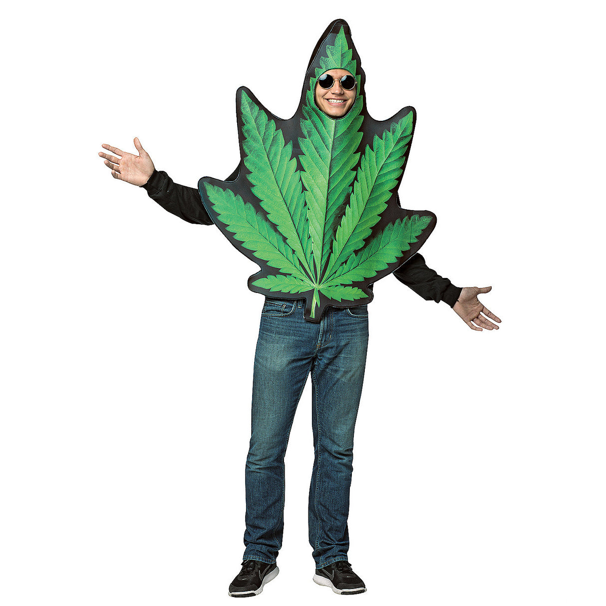 Humorous Men's Pot Leaf Costume for Parties Halloween Events and Costume-Themed Celebrations