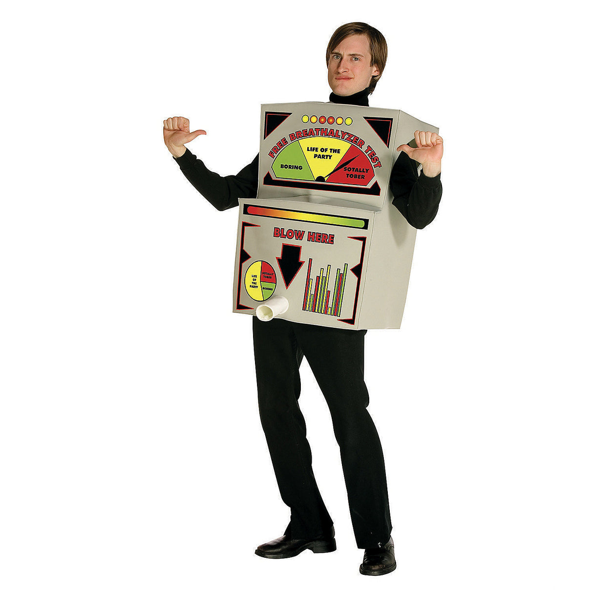 Humorous Men's Breathalyzer Costume for Halloween Parties and Fun Theme Events