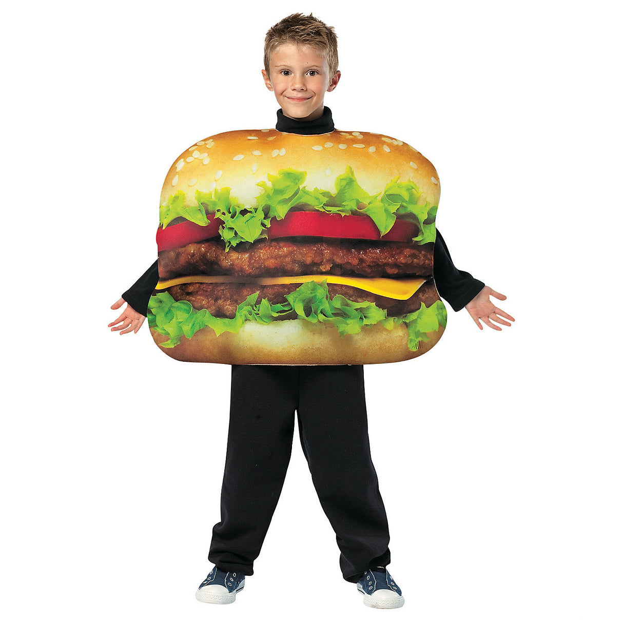 Fun Unisex Cheeseburger Costume for Kids Halloween Parties and Trick or Treating Adventures