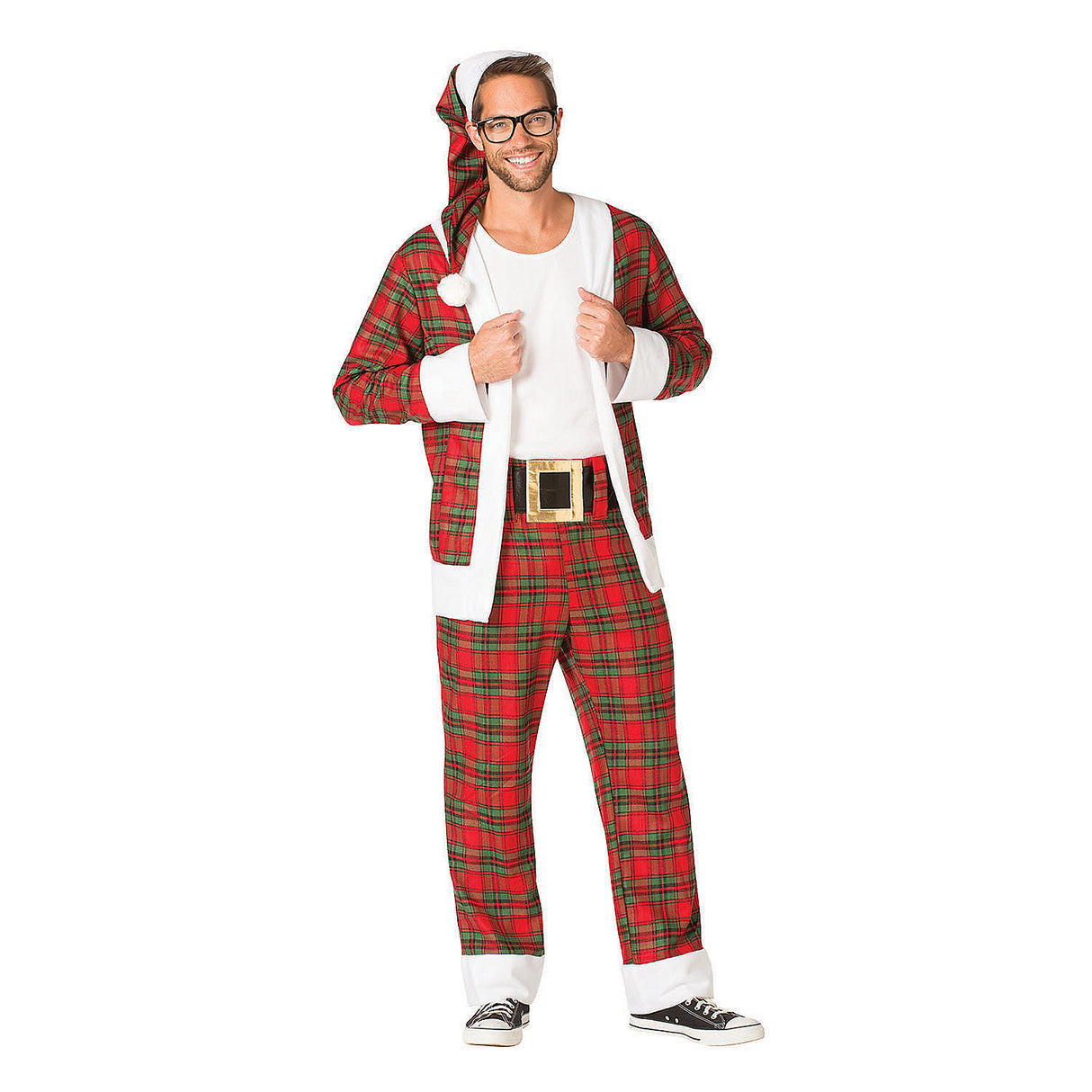 Stylish Hipster Mr Claus Costume for Holiday Celebrations and Festive Events