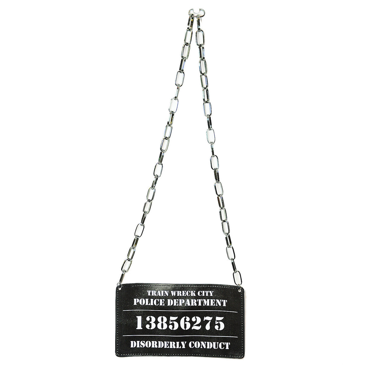 Stylish Mugshot Necklace on a Chain for Costume Parties and Halloween Events